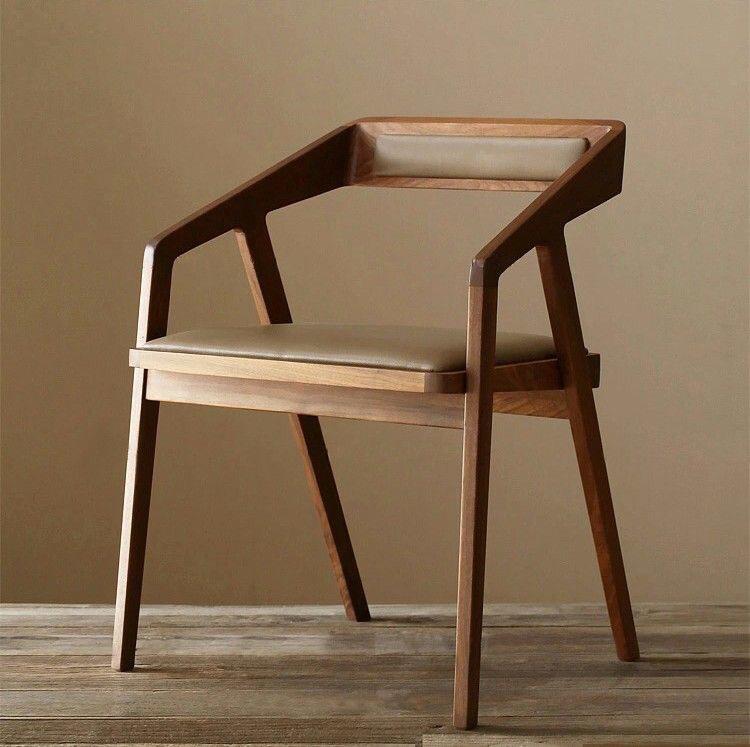 Creative Minimalist Wood Chair Nordic Lounge Office Makeup Design