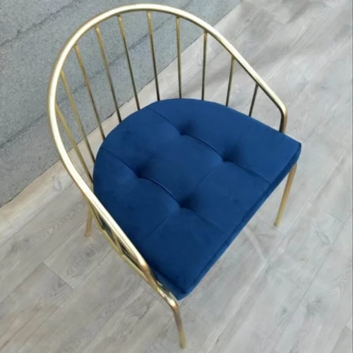 SILK VELVET AND GOLD METAL MODERN CHAIR