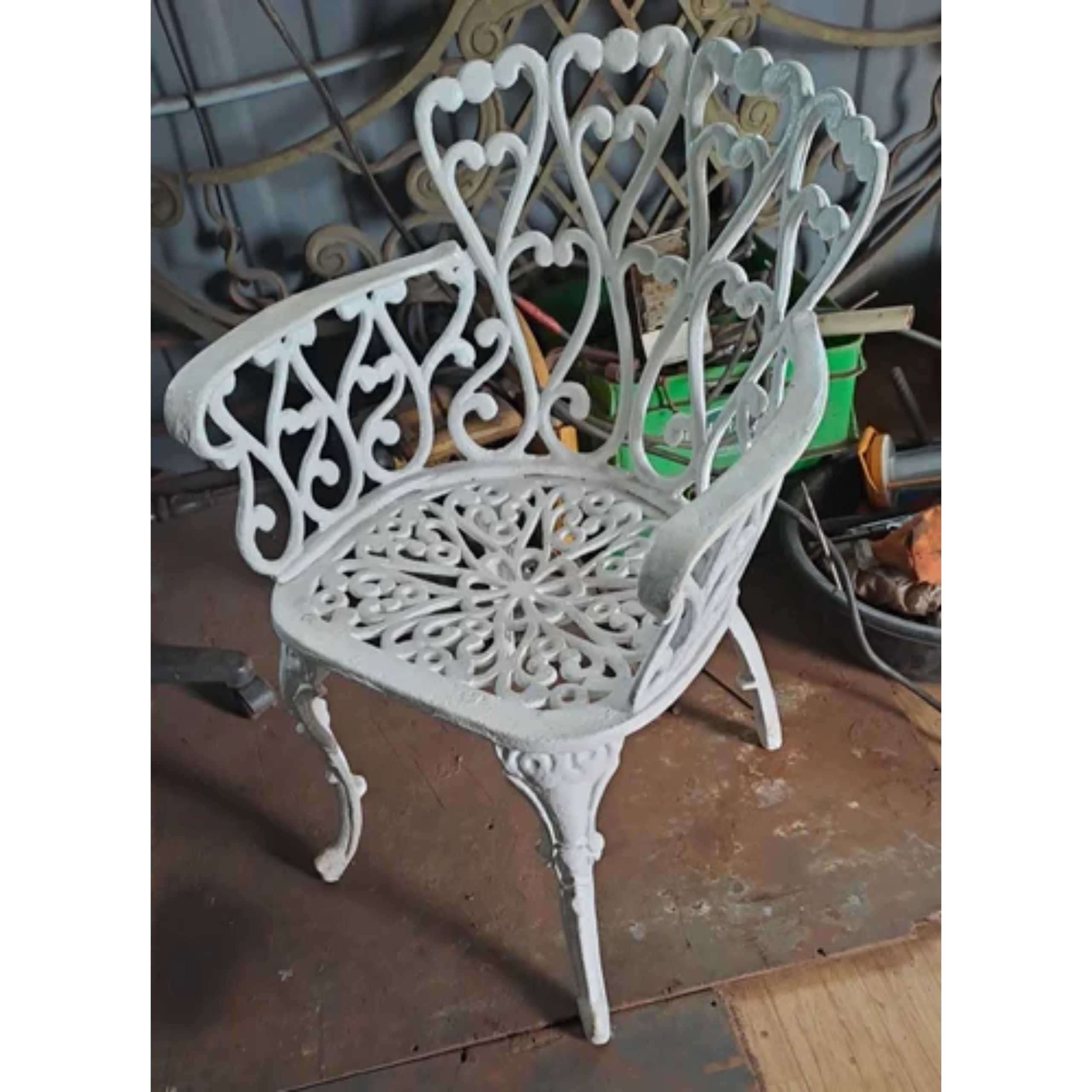 Cast Iron Chair, With Armrest